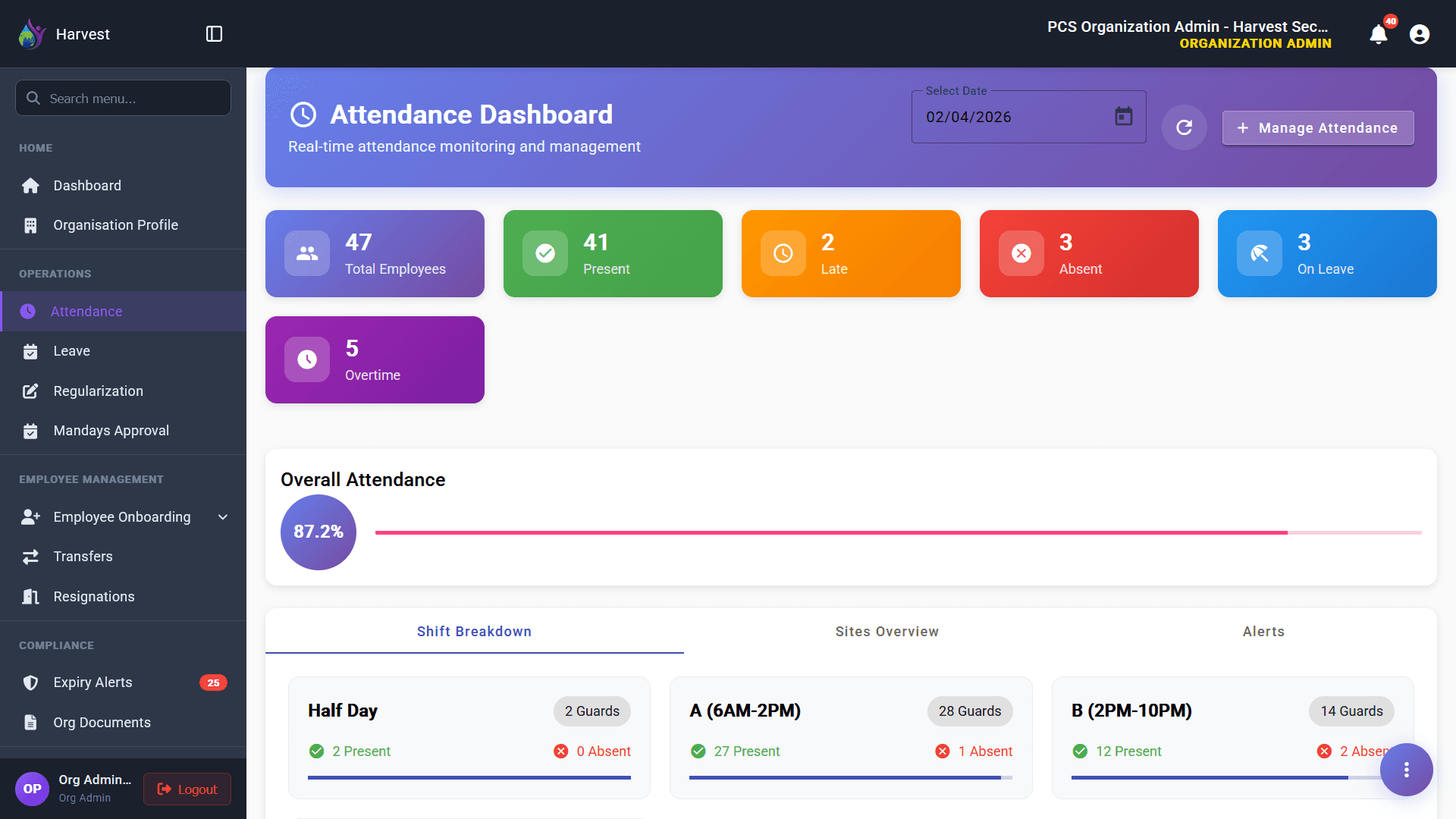 Site-Wise Attendance Marking